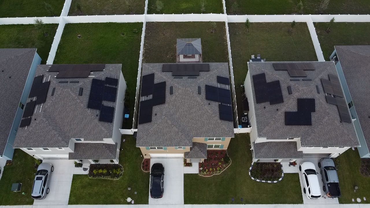 Aerial View of Solar Panel Array Installation